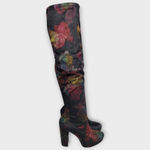 Madden Girl  Groupie Black Floral Velvet Over The Knee Platform Heel Boot Size 9 Photo 10
