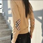 Burberry  Camel extra fine Merino wool knit elbow patch sweater XS Crew neck Photo 2