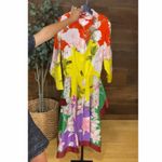 Valentino Multicolor Silk Floral Maxi Dress Red Size M Photo 3