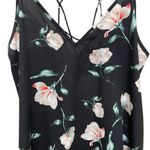 Sienna Sky Floral Camisole Strappy Back Tank Top Black Women’s Size Small Photo 2