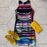 Tory Burch  Bright Yellow Leather Strappy Basket Woven Covered Heel Sz 7 Photo 10