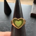 Set of 4 Green Heart Rings Photo 2