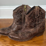 Steven By Steve Madden Steven by Steven Madden Distressed Brown Leather Western Ankle Boots Photo 0