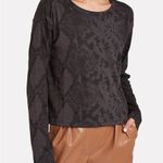 Rag and Bone  Snake Print Long Sleeve Cropped Shirt C24 Photo 3