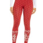 Sweaty Betty London Red Fairisle Base Layer Leggings Size L New with Tags Photo 0