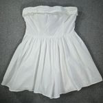 Mable White Strapless Mini Romper Size Medium Short Wide Leg Smocked Back Photo 0