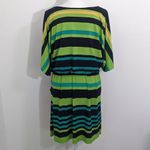 Tiana B Striped Mini Dress with Sash Size 10 Green and Navy Stripe Dress Photo 4