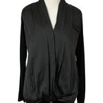 Anthropologie Dolan Saros Mixed Media Draped Blouse - Black - XS Photo 0