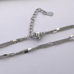 Adjustable Double Layer Link Chain Bracelet for Women Silver Photo 2