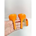 AQUA Woven Sandals Size 7 Orange High Heel Open Square Toe NEW Photo 4