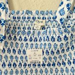 J.Crew Smocked Tie Shoulder Tank Top Floral in White and Blue NEW Size XL Photo 6