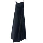 ZARA  Basic Small Black Strapless Fairy Grunge Whimsygoth Velvet Tie Maxi‎ Dress Photo 3