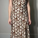 ASTR  The Label Brown White Floral Cowl Midi Dress Size Small Photo 1
