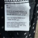 Maison Jules Medium Button Front Short Sleeve Black Top with White Polka… Photo 7