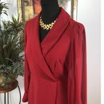 Shelby & Palmer Shelby Palmer Women Wrap Dress Red Long Sleeve Suplice Shawl Collared Sz 6 Boho Photo 2