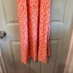 Como vintage  Women's M 100% Rayon Floral Pink Yellow Smocked Short Sleeve Dress Photo 2