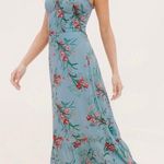 Reformation  Nikita Midi Dress Blue Pink Red Floral Pattern Size 10 UB Photo 0