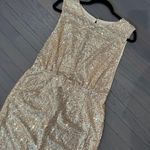 Modern Metallic Gold Sequin Mermaid Sleeveless Evening Long Dress Size M Photo 9