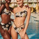 Agua Bendita ππ Roma Moss Bikini Top ~ Black Floral Print XL NWT Photo 7