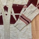 California Gypsy Open Front Southwestern Aztec Bohemian Duster Cardigan Sz Large Red Photo 1