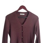 Grace Karin Grace Karin Women Cardigan Sweater L Brown Ribbed Fitted Preppy Academia Office Photo 8