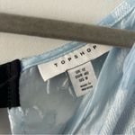 Topshop  Baby Blue Floral Embossed Puff Sleeve Babydoll Mini Dress 8 Photo 5