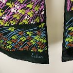 Echo Multicolor Silk Scarf Square Abstract Retro Vintage Luxury Designer Photo 2