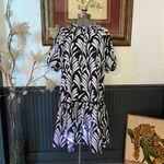 Caslon Puff Sleeve Botanical Printed Cotton Shift Drop Waist Dress - Sz M 💚🎀 Photo 3