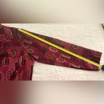 Chico's Vintage 80's Blazer Silk Duster Fashion Trench Red Metallic Print Size 2 Photo 6