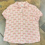 Croft & Barrow  Floral Short Sleeve Button Up Petite Large Photo 2