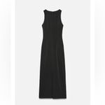 ZARA  NWT black o ring side cutout draped ruched midi dress Photo 7