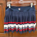 FILA Navy Blue Pleated Skirt with Red and White Stripes large Photo 1