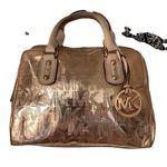 Michael Kors  Signature Pink Rose Librarian Gold Bag Photo 10
