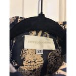 coreylynncalter womens xs short sleeve button down giraffe print black tan shirt Photo 4