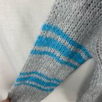 Aerie NWT Fuzzy Feels Oversized Gray Striped Cozy Sweater Photo 2