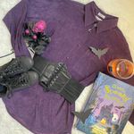 Bill Blass Vtg 90s jeans purple button down long sleeve top Photo 6