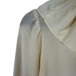 Cesarani Vintage 100% Silk Ruffled Collar and Sleeves Blouse Light Yellow Photo 6