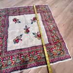 Vintage Square Indian Dancers Silk Scarf 30.5” Red Photo 3