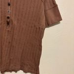 Ruff Hewn  Brown Ribbed Button-Down Top Photo 5