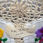 Free People Momo for Embroidered Kaftan One Size White Floral Crochet Silk Photo 4