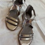 Eileen Fisher NWOB  Silver Mirror Metallic Cici Strappy Leather Sandals Size 7.5 Photo 1