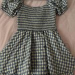 Altar'd State Gingham  Dress Blue + Cream Photo 1