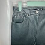 7 For All Mankind  Faux Leather Skinny Pants High Waist Dark Gray Small Photo 5