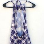 Pacemaker Jr Womens size XS vintage union made blue plaid halter dress Photo 3