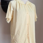 Vintage Yellow Button Nightgown Top Size M Photo 0