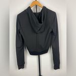 EXPRESS  Black Y2K‎ 2000s Graphic Print Full Zip Cropped Hoodie Sweater Photo 8