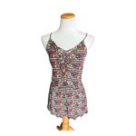 American Eagle Womens  Tribal Boho Embellished Back Cutout Romper - Sz S Photo 3