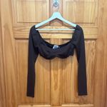 Princess Polly  Size 4 Becca Long-Sleeve Brown Crop Top. Photo 1