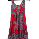 Tibi Silk Boho Dress Red Paisley Print Size 2 Photo 10