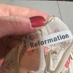 Reformation Karen Kimono Midi Wrap Dress Leila Floral Tulip Size XS Cream Pink Photo 4